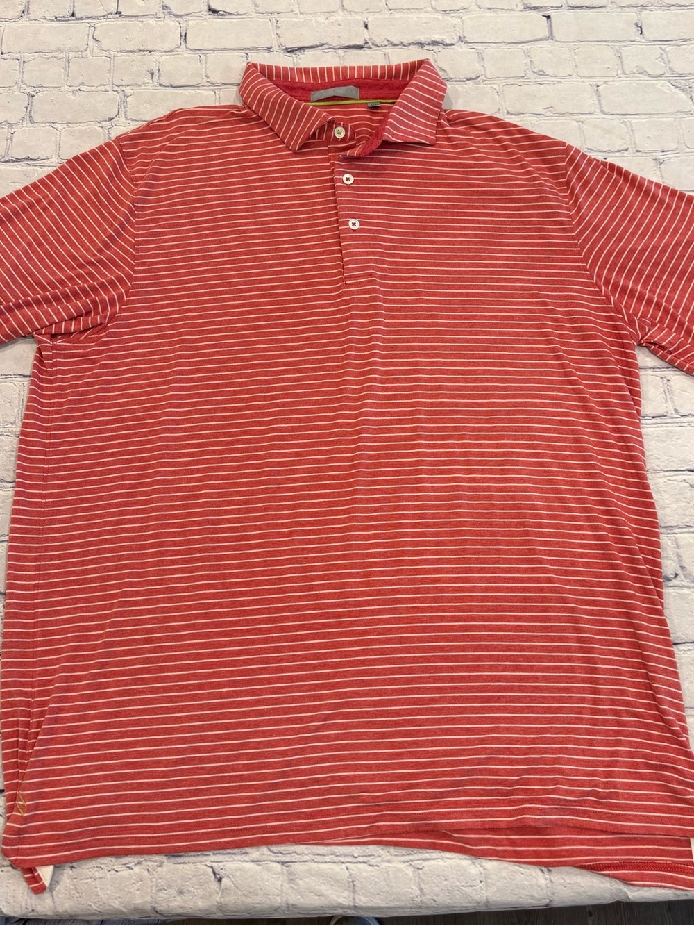 Tasc Performance Men's Soft Red Striped Polo Shirt | Size XL | EUC